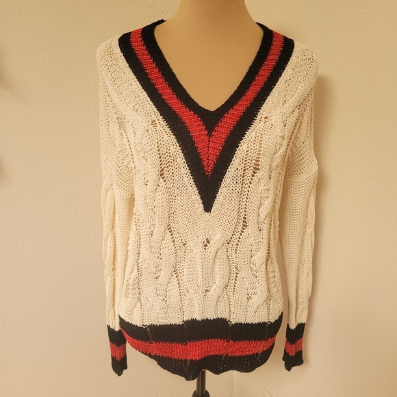 Rag and Bone Deep V Neck School Sweater - Picture 2 of 6